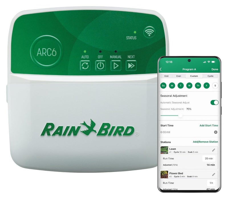 Rainbird ARC6 App-Based Indoor Smart Irrigation WiFi Timer/Controller, 6-Zone/Station, EPA WaterSense Certified, Compatible with Alexa - Image 1